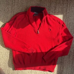 Polo by Ralph Lauren Crimson quarter Zip-Up Sweater
